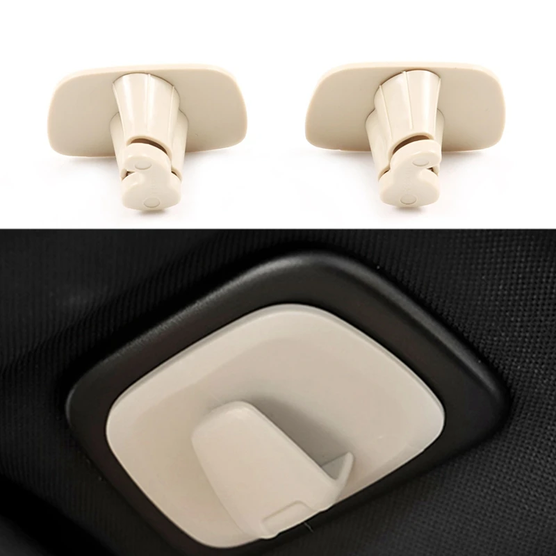 

4Pcs Car Beige ABS Interior Roof Hooks Clothes Hanger Hook Trim For Volvo V90 S90 XC40 XC60 XC90 2015-2020