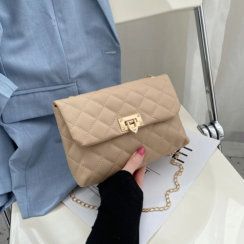 Women's High Quality Handheld Crossbody Shoulder Bag Fashion Embroidered Lingge Small Square Bag Exquisite Casual Youth Luxury