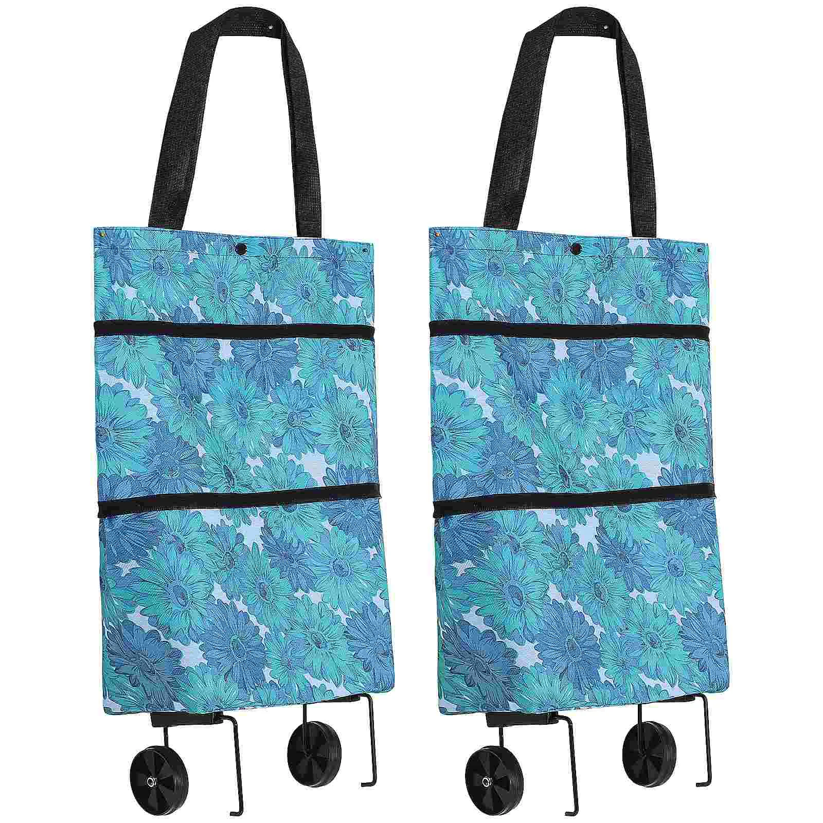 

Shopping Trolley Grocery Wheels Cart Collapsible Tote Foldable Reusable Wheel Suitcase Luggage Rolling Pouch Trolleys Carts