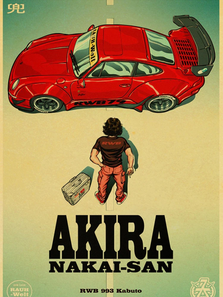 Японский анимационный постер с персонажами ретро спальня бистро настенное