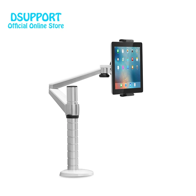 Free Shipping OA-2S Height Adjustable Double Arm 7-13'' Tablet PC holder Desktop Clamping 360 Rotation Tablet PC Stand