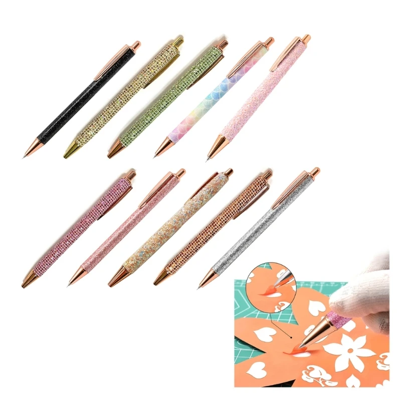 

448B Glitter Weeding Pen Pin Pen Fine Point Weeding Tool for Vinyl Air Release Pen for Easy-Craft Vinyl Project Retractable