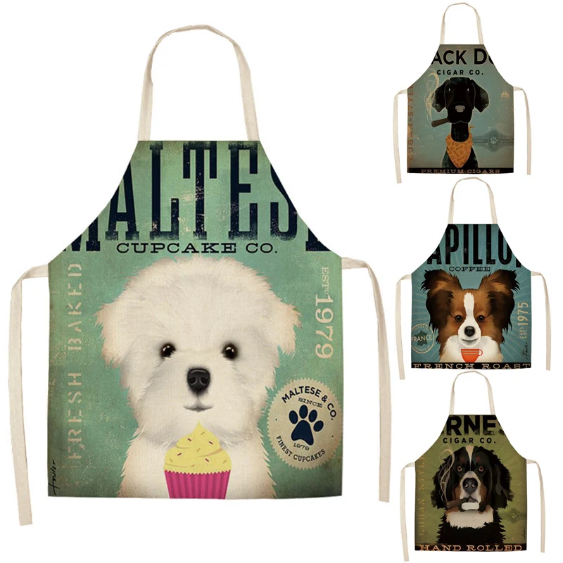 

Cute Cartoon Dog Pattern Apron Kitchen Apron Baking Accessories Aprons for Women Cooking Accessories Cafe Delantal Chef Tablier
