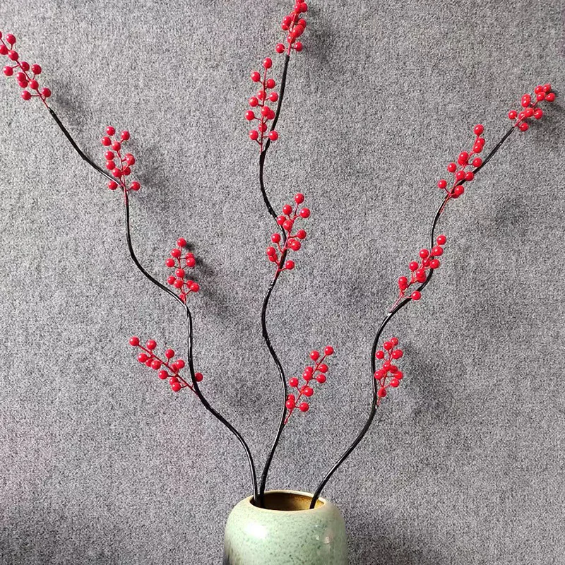 1 шт. Diy домашний декор искусственное растение красная ветка фруктов длинный