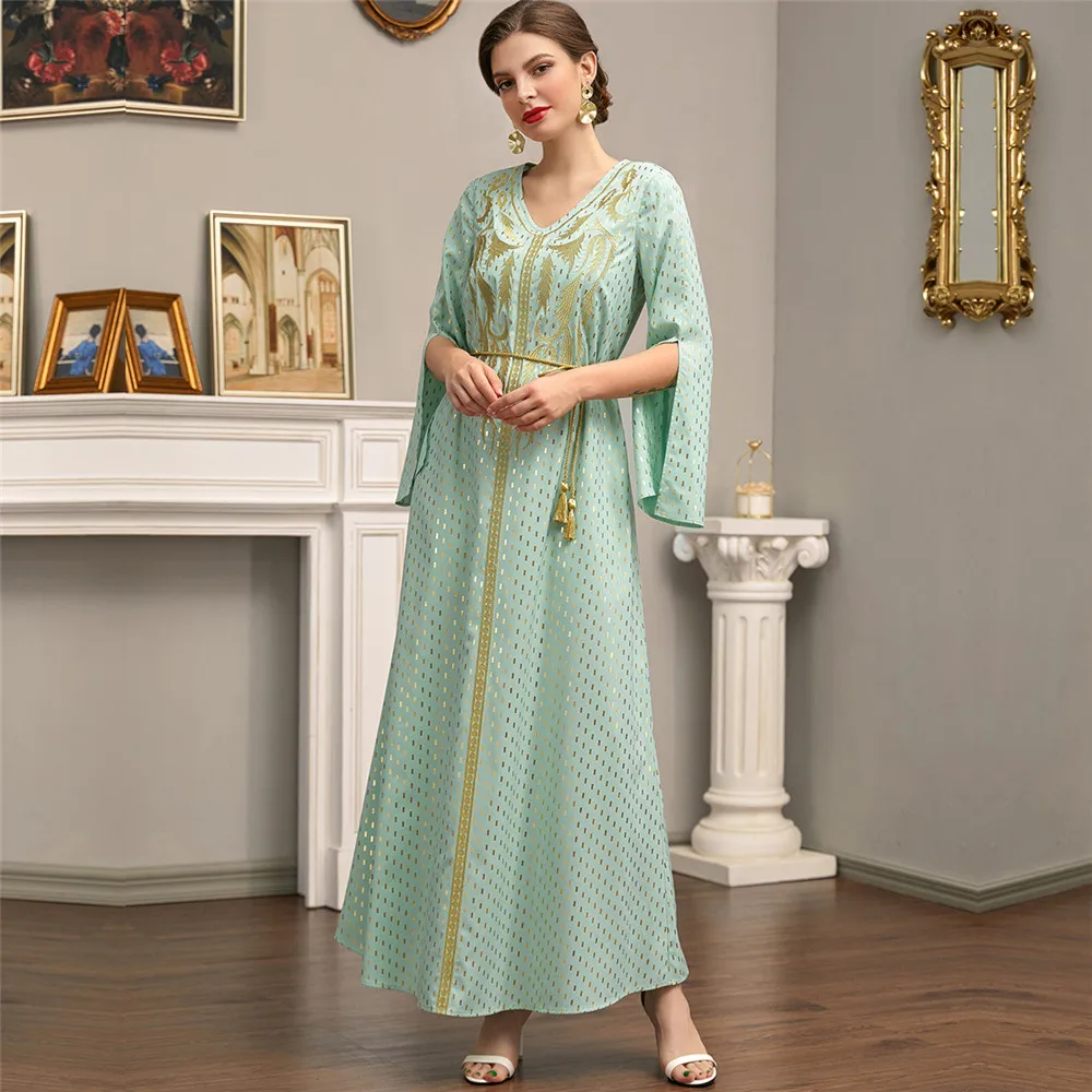 

Длинное платье с вышивкой для мусульманской вечеринки, 3XL