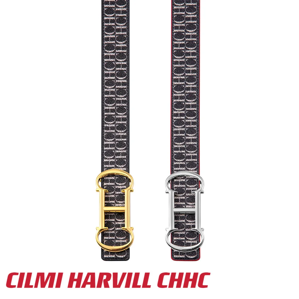 CILMI HARVILL CHHC New Women's Belt 100cm Double sided Universal Metal Hardware Firm Genuine Leather Fashion