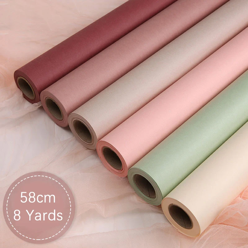 

Water Proof Flower Wrapping Paper Roll Packaging Gift Wrapping Flower Shop Bouquet Supplies Roll 58cm * 8 Yards