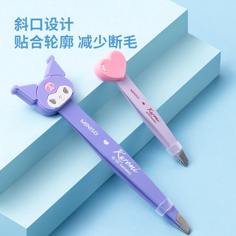 

Sanrioed аниме Kawaii My Melody Kuromi Cinnamoroll девушка СЕРДЦЕ ПИНЦЕТ щипцы для завивки ресниц Милая бровь клипса набор для женщин