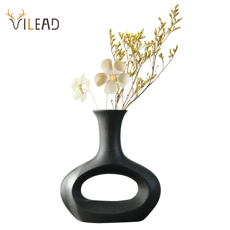 

Vilead Nordic Matte Ceramic Vase Modern Decorative for Office Desktop Indoor Dining Room Ornaments for Home Decor New House Gift