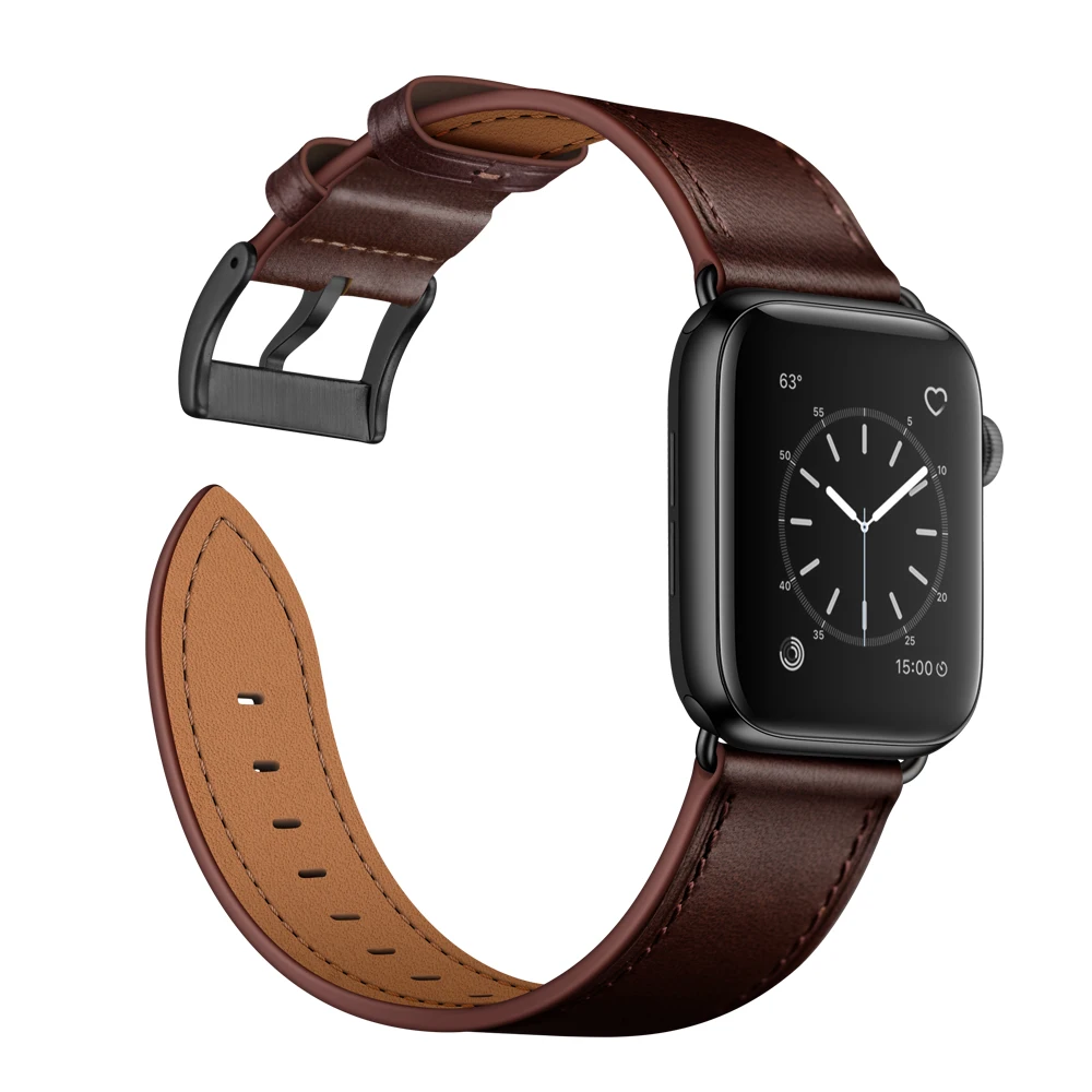 Фото Кожаный ремешок премиум-класса для Apple Watch Ultra 3 49 мм, 11, 10, 42 мм, 46 мм, 9, 8, 7, 45 мм, 41 мм, браслет для iWatch 6, 5, SE3, 44 мм, 40 мм, Correa №5