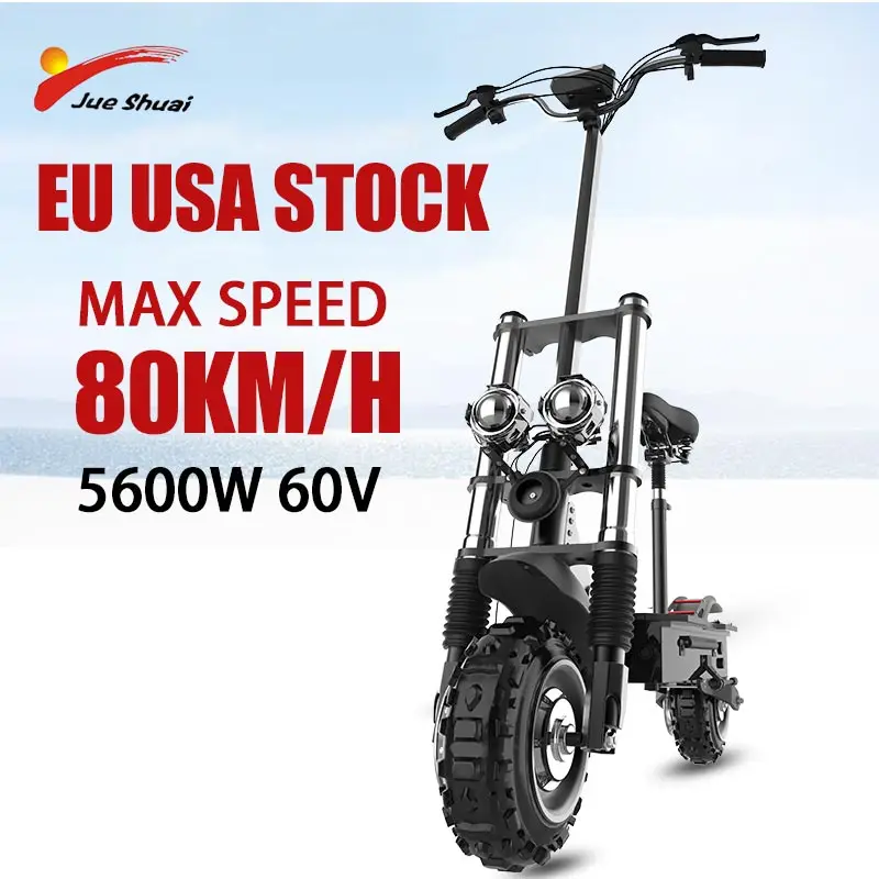 

EU Warehouse Electric Scooter for Adults with 5600W Dual Motor Up to 50 MPH Escooter with Seat 11"Off-Road Tires scooter elecric