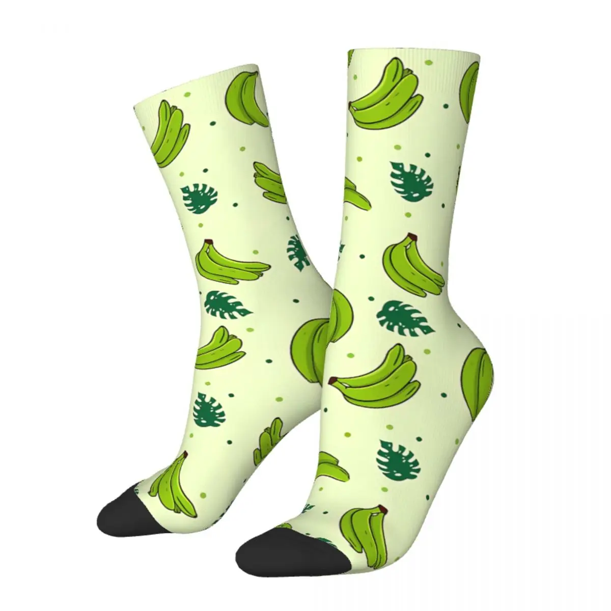 

Fruit Banana Pattern Green Men Women Socks Windproof Novelty Spring Summer Autumn Winter Stockings Gift
