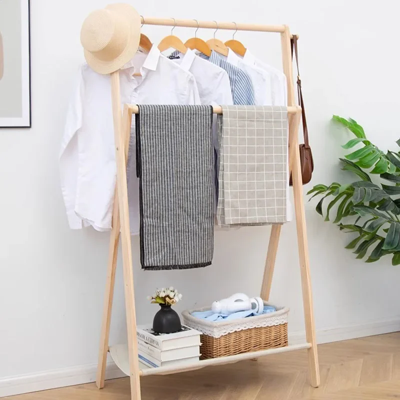 Деревянные садовые вешалки для пальто открытый минималистичный стеллаж