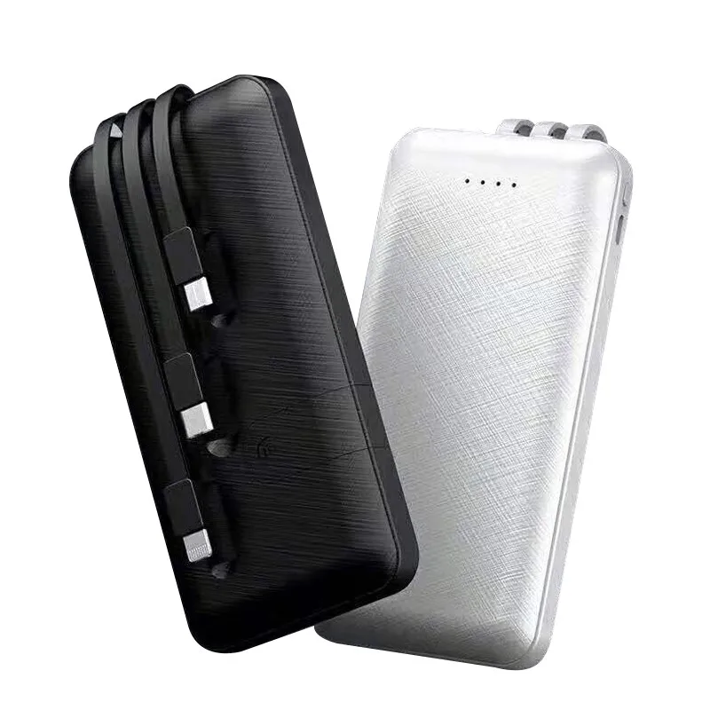 

2022.Power Bank 30000mAh Portable Charger External Battery Built in Cables Powerbank Fast Charging PowerBank With Moble Phone