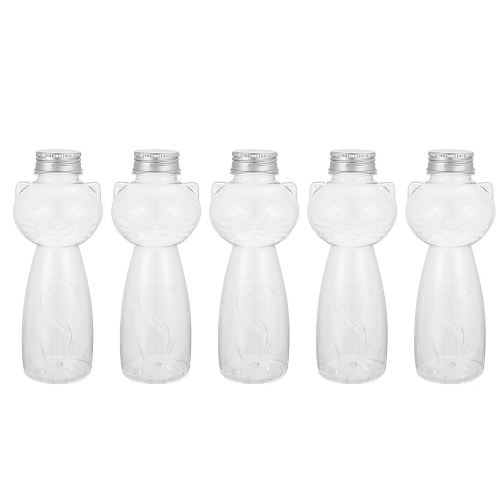 

5Pcs Bottles Empty Bottles Clear Bottle Portable Bottles Refillable Containers Juicing Drinking Bottles