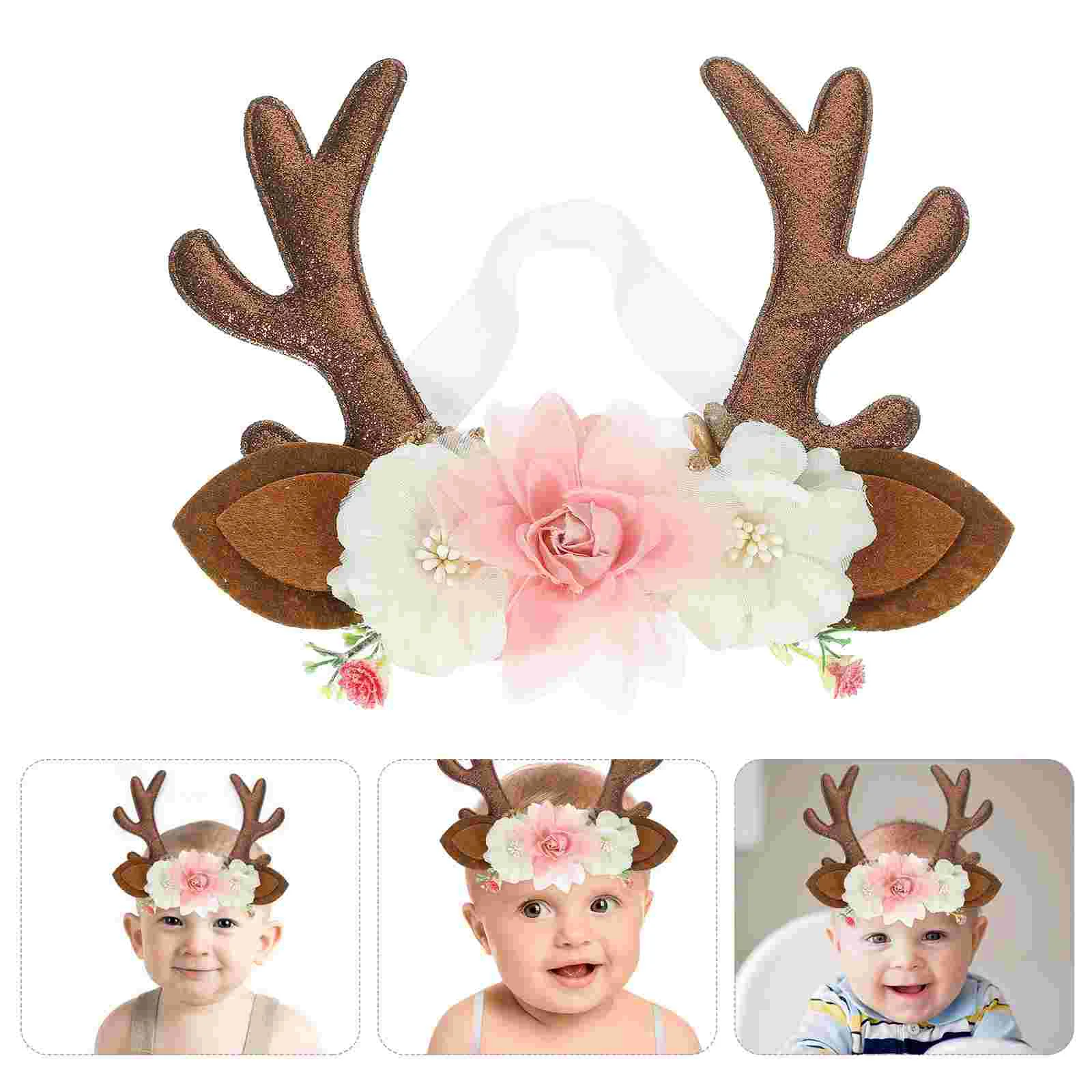 

Лента для волос, Рождественская эластичная повязка на голову, Рождественский головной убор, рог оленя для малышей