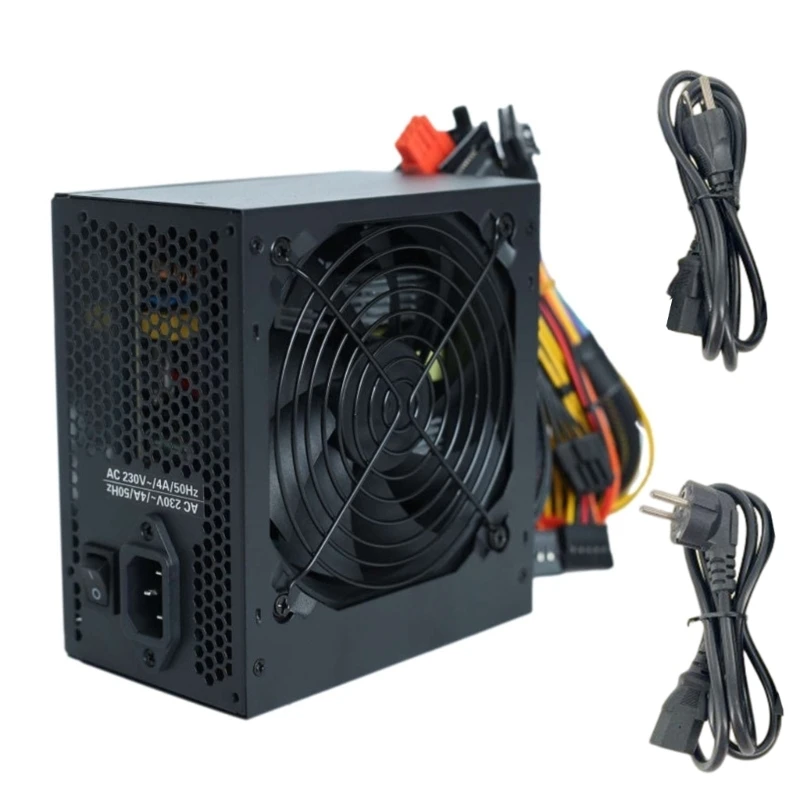 ATX PC Power Supply Rated-500W Game Computer Server PSU 24Pin Power Source Dropship