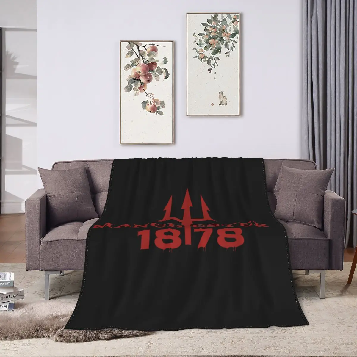 Красное одеяло Devils Of mанчестер мягкое теплое Фланелевое покрывало для кровати