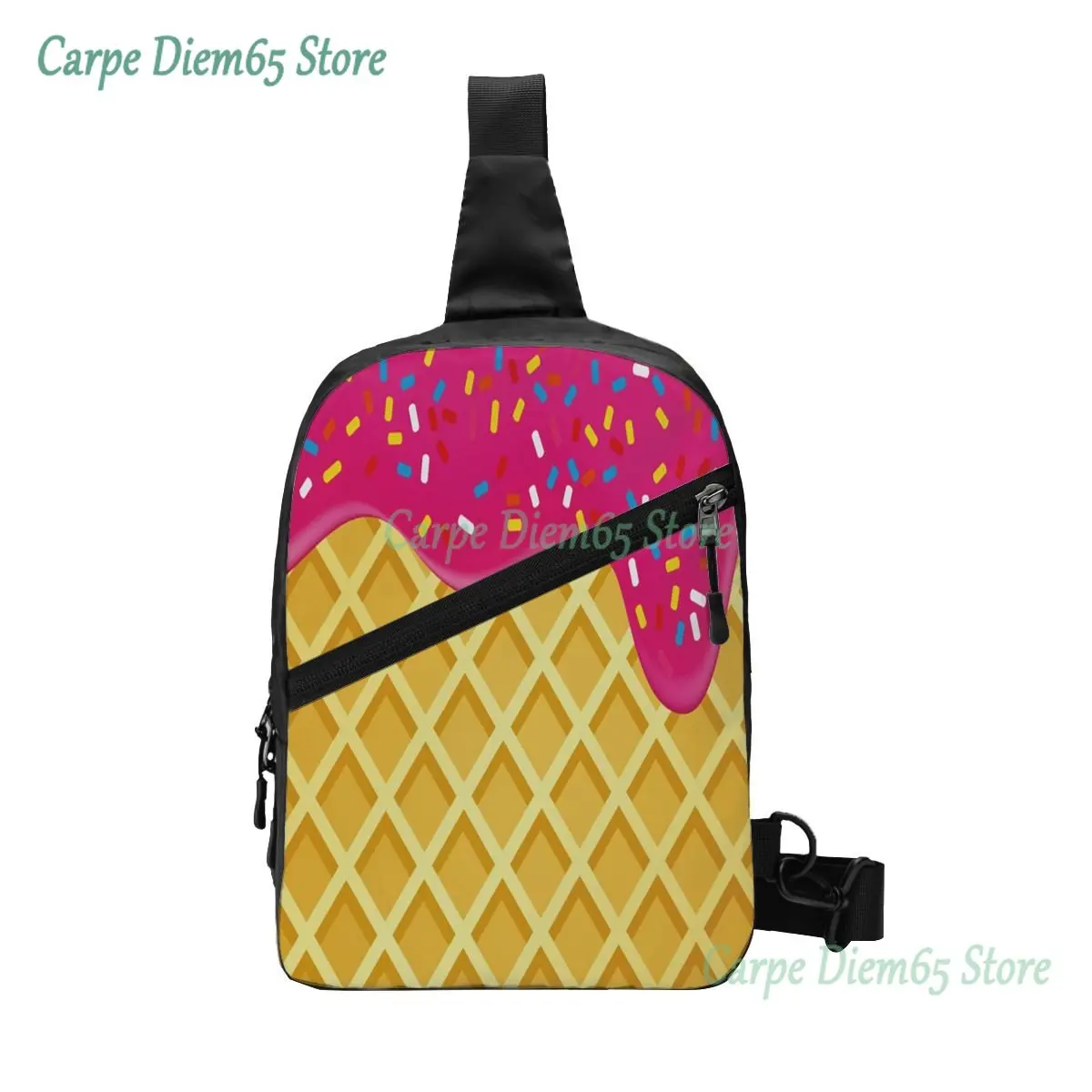 

Sling Backpack Bag Ice Cream Melted Chest Package Crossbody Bag For Cycling Travel Hiking