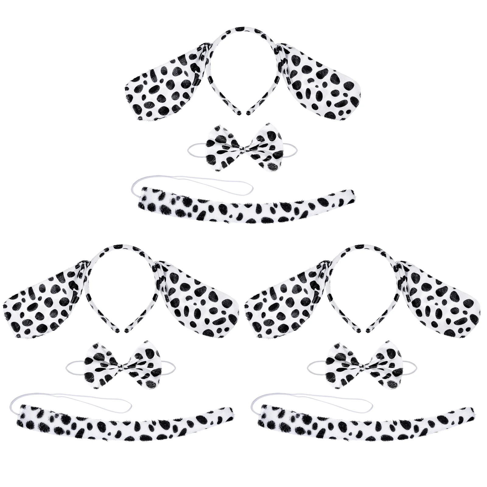 

3 Sets Headbands Dalmatians Ears Bow Ties Set Ears Hairband for Christmas Prom Dress