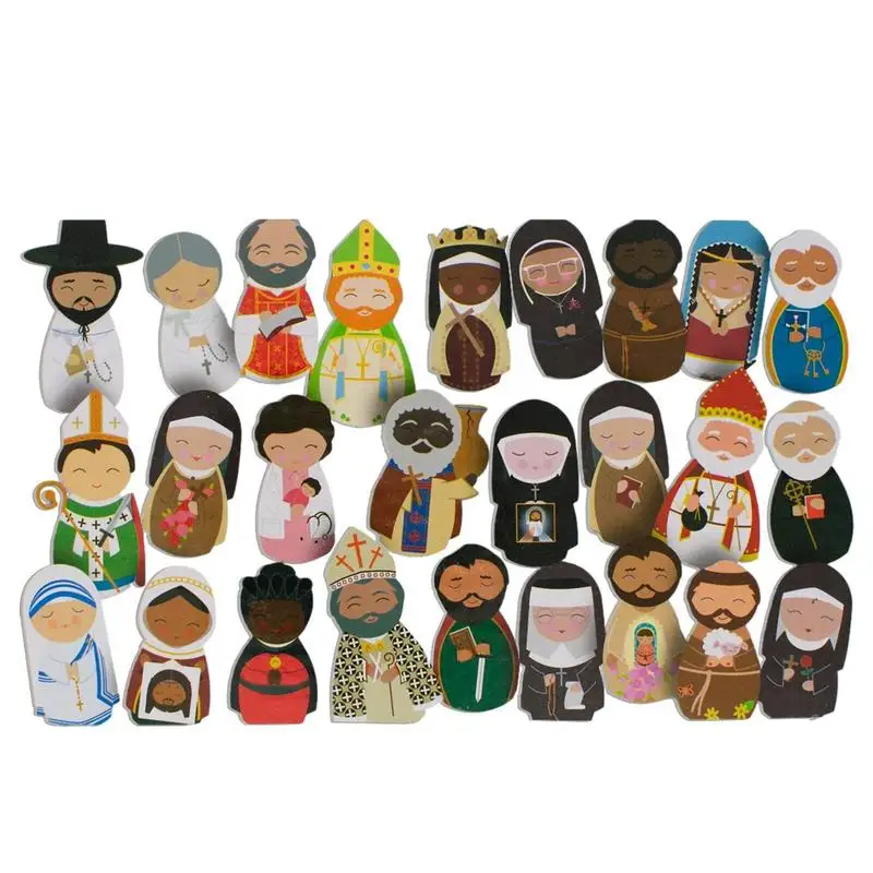 26 Saint Fridge Magnet Wooden 3D Fridge Magnets Valentine Christian Catholic Refrigerator Sticker Magnetic Decor Home Decoration