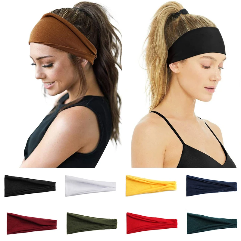 

Unisex Headband 1Pcs Non Slip Stretch Solid Color Elastic Hair Bands Soft Twisted Knotted Headwrap Hair Accessories