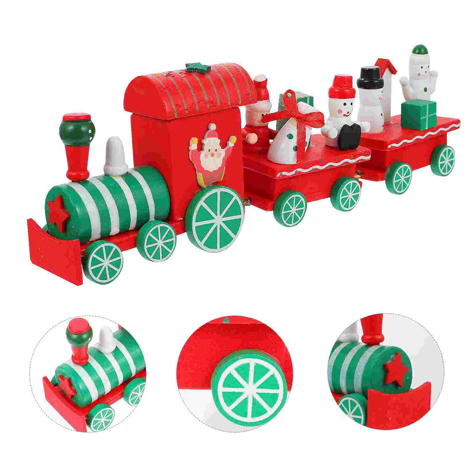 

Train Christmas Wooden Winter Decorminiature Kindergarten Holiday Wonderland Desktop Decoration Mini Ornament Tree Adornment