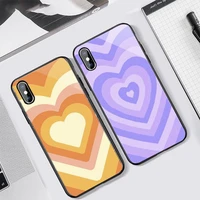 pink heart circle latte love coffeea phone case tempered glass for iphone 11 12 13 pro max mini 6 7 8 plus x xs xr