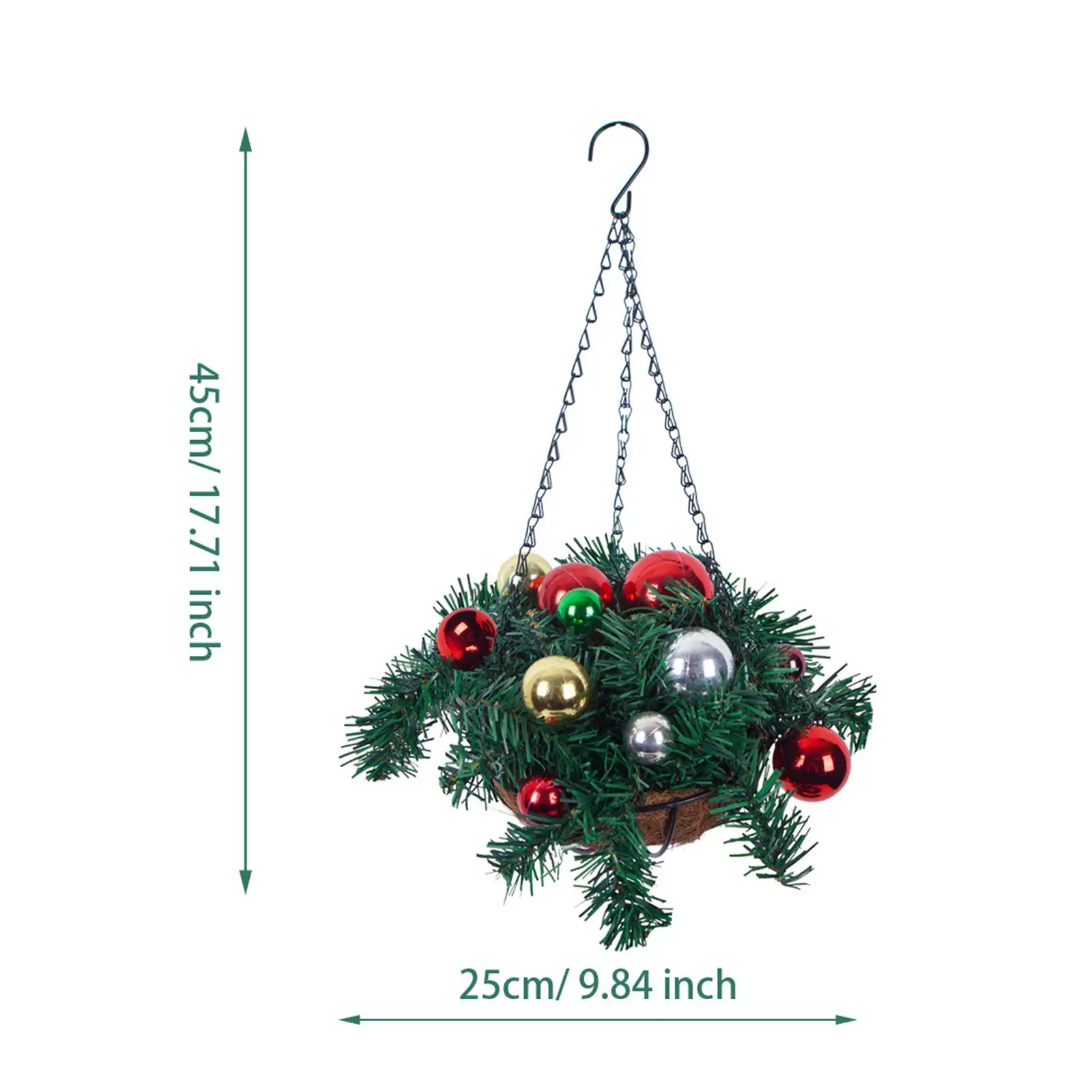 Рождественская подвесная корзина-венок Искусственная гирлянда Рождественский