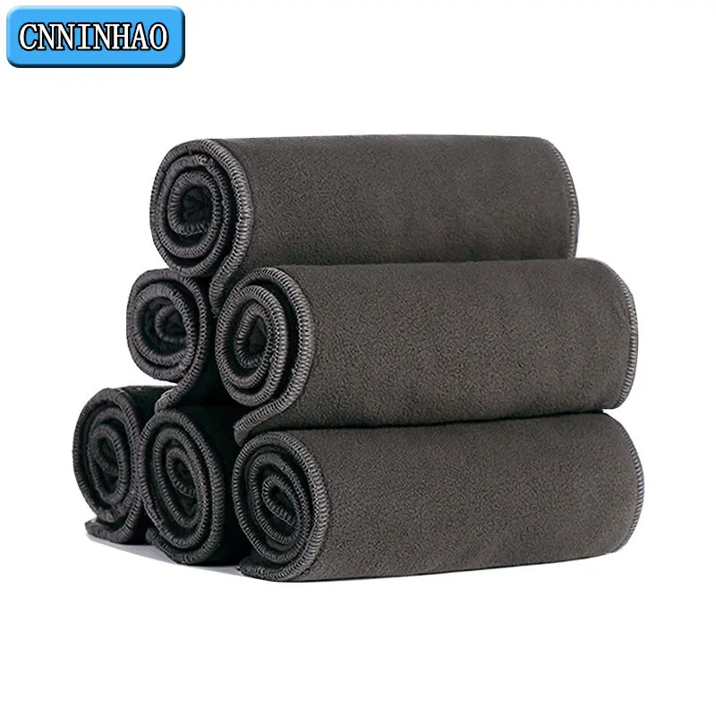 

5Pcs/Lot High Quality Baby Nappies Bamboo Dish Charcoal Liner Nappy Diaper Insert For Baby Cloth Diapers Nappy Washable 5 Layers