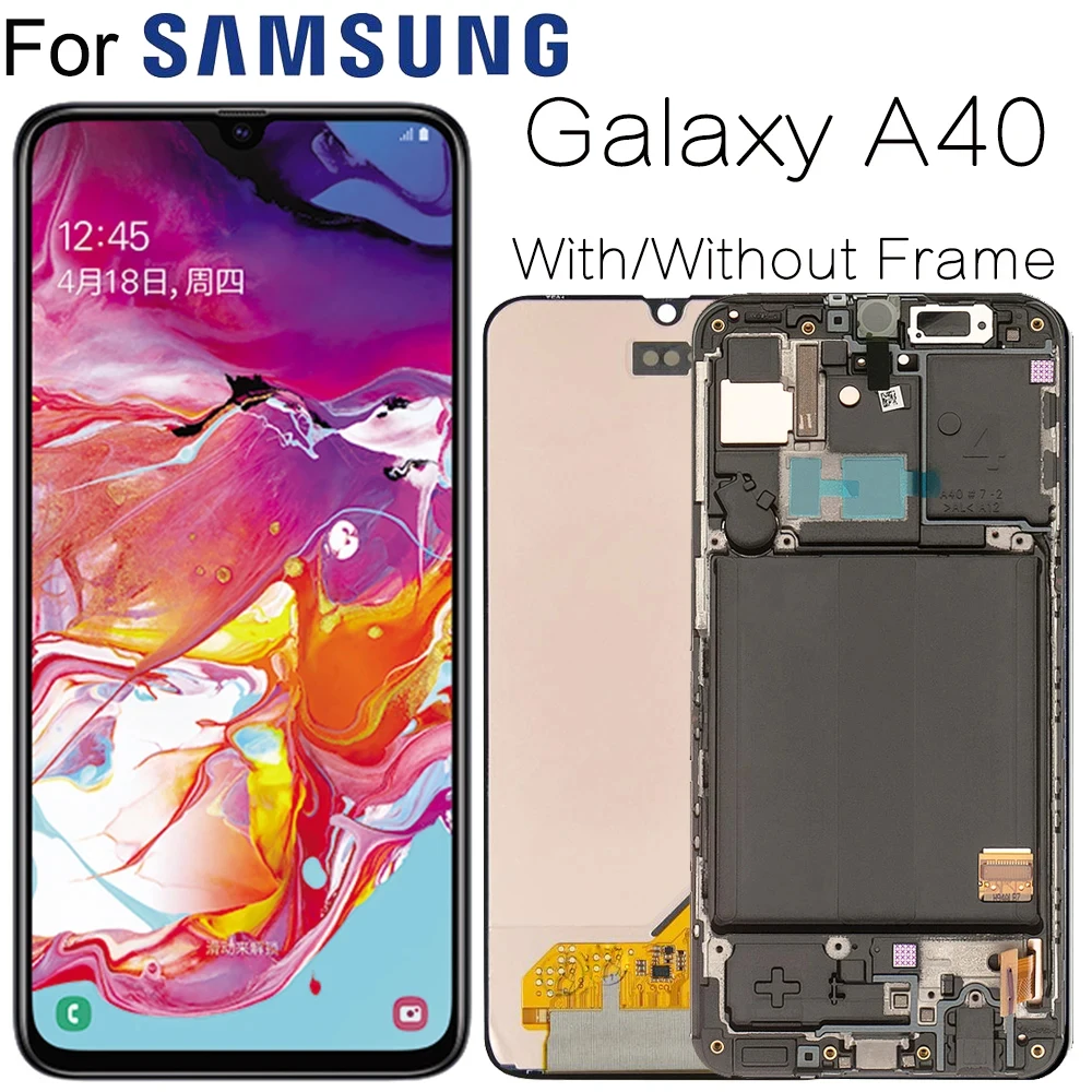 

Super AMOLED для Samsung A40 LCD A405 ЖК-дисплей сенсорный экран дигитайзер в сборе с рамкой экран Замена запасные части
