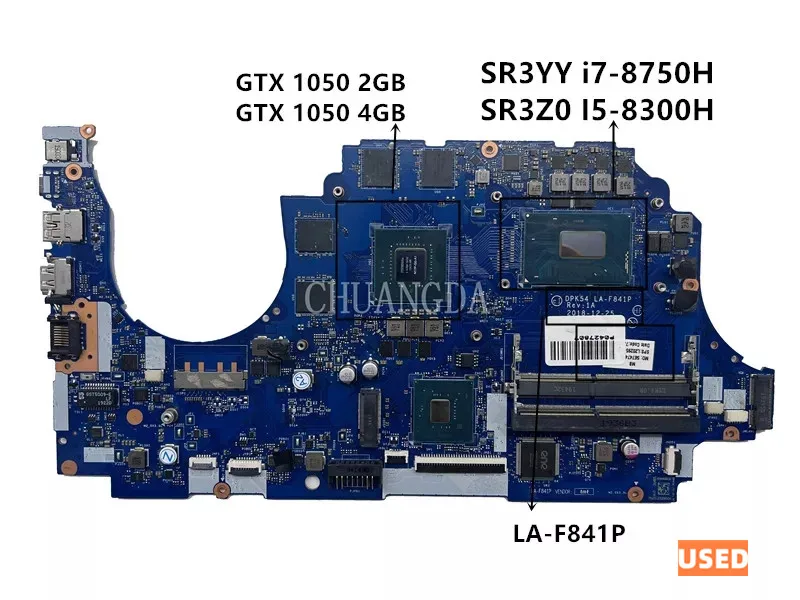 

Используется для ноутбука HP PAVILION 15-CX, материнская плата Φ DPk54 с sr3y L20299-601 i5-8300H CPU GTX 1050 4G GPU