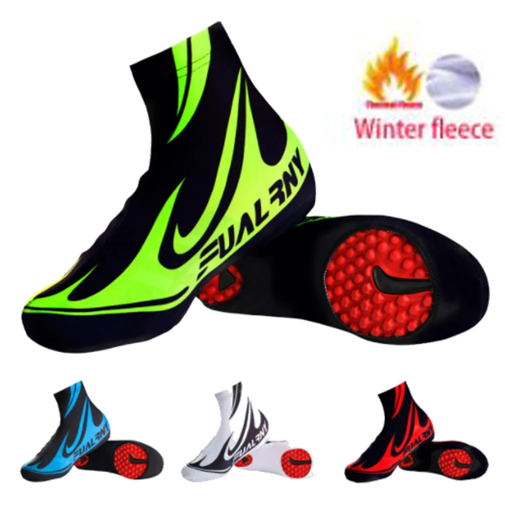 

Fualrny Men/Women Winter Sport Mountain Bike Shoes Covers Racing Bicycle Overshoes Winter Thermal Fleece Cycling Shoe Cover Pair