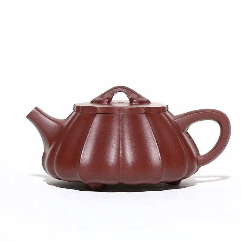 

180ml Yixing Purple Clay Teapots Famous Handmade Stone Scoop Tea Pot Raw Ore Purple Zhu Mud Kettle Chinese Zisha Tea Set