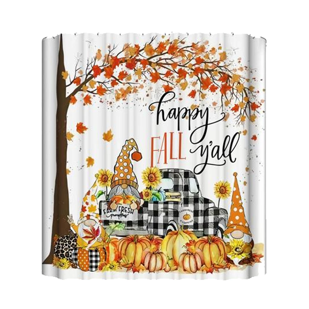 

Декоративная занавеска для душа на День Благодарения, многоразовая Водонепроницаемая занавеска для ванной в отеле, общежития, праздничный ...