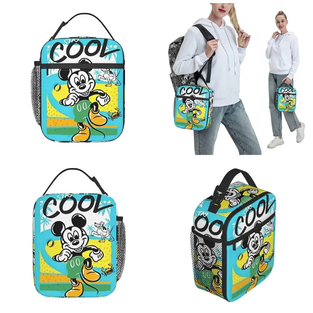 Изолированный Ланч-бокс С Микки Маусом И Сумкой-термосом Большая Вместительная
