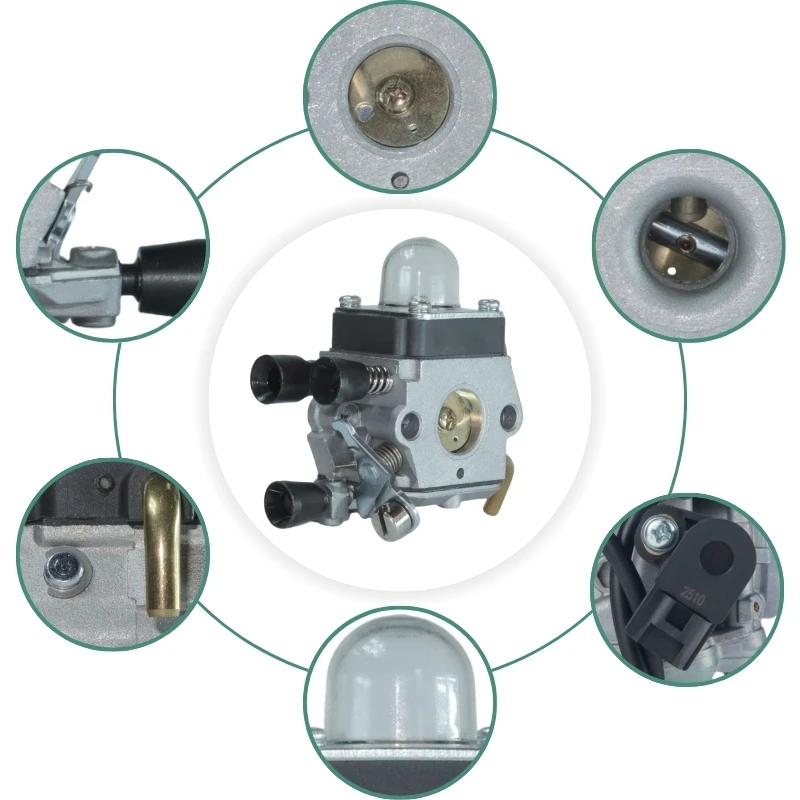 Фото Для Stihl FS38 FS45 FS46 FS46C FS55 FS55R KM55 KM55R FS80 FS85 Триммер для газона с воздушным топливным фильтром Прокладка косилки Карбюратор №4