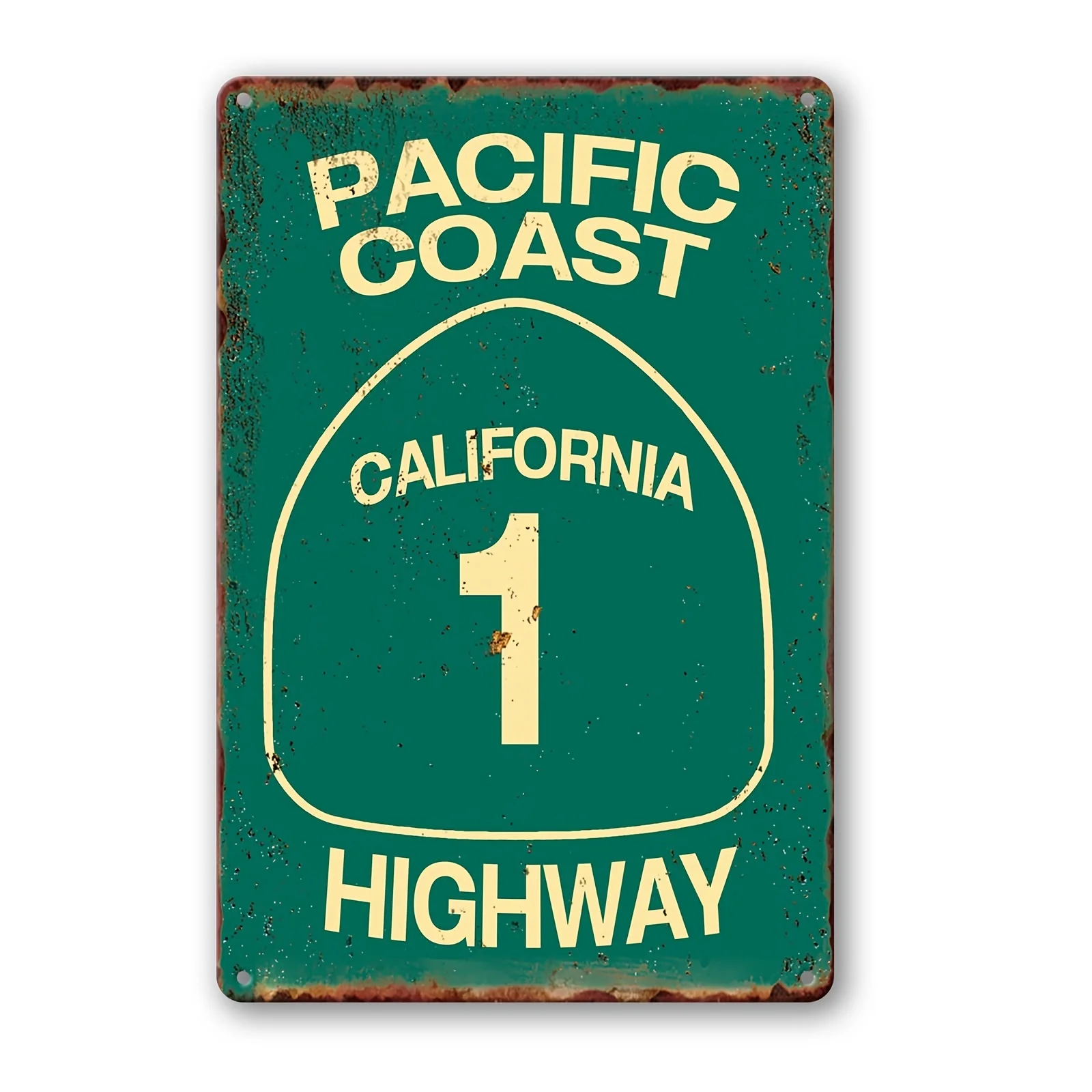 

Vintage Metal Tin Sign Pacific Coast Highway Signs California Decor Abbey Street Road Sign Surf Tin Signs Summer Travel