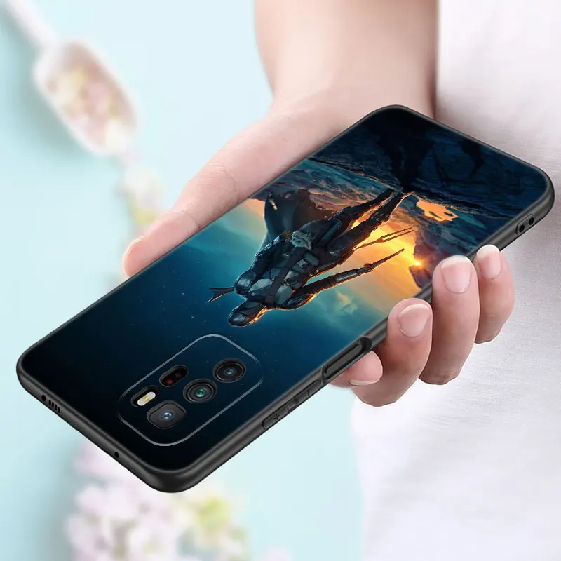 Черный силиконовый чехол M-мандалор для телефона Xiaomi Redmi Note 9 10 11 11S 11T 12 13 Pro 5G Plus 9S 10S