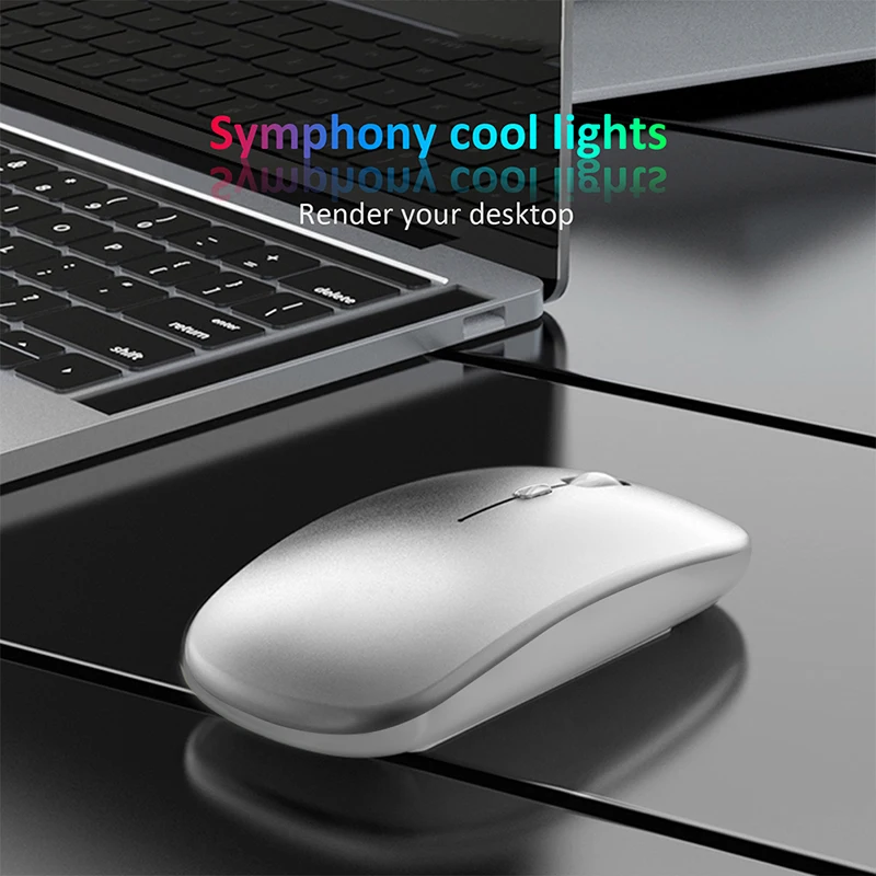 

2.4G Bluetooth Dual-Mode Rechargeable 1600dpi Mouse 5.0 Silent Laptop Gaming Girl's G Wireless Black Mouse Computer Accessory