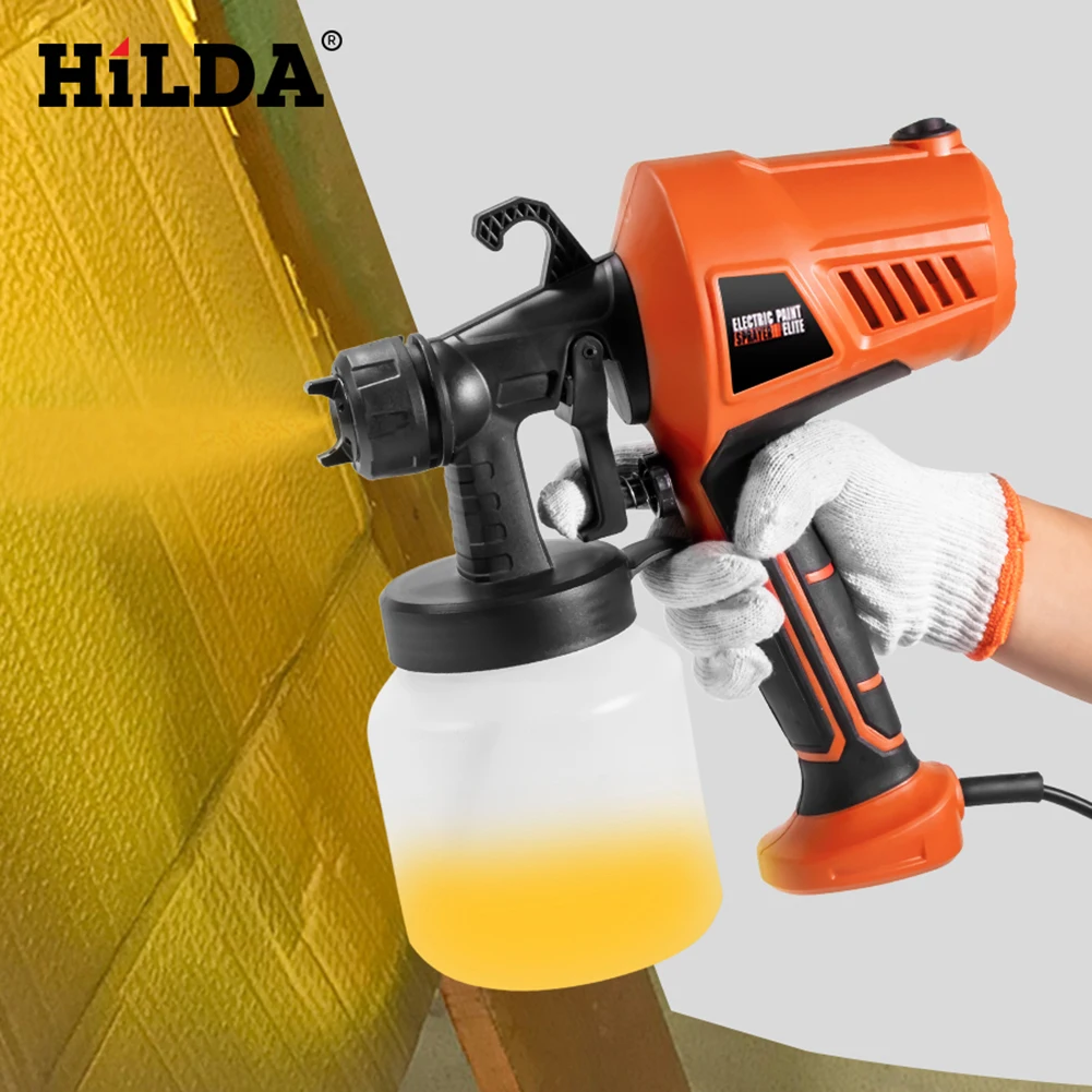 

500W High Power Spray Gun Tool 800ML Paint Spray Machine With Paint Pot Flow Control for Furniture/Walls/Fences/Cars