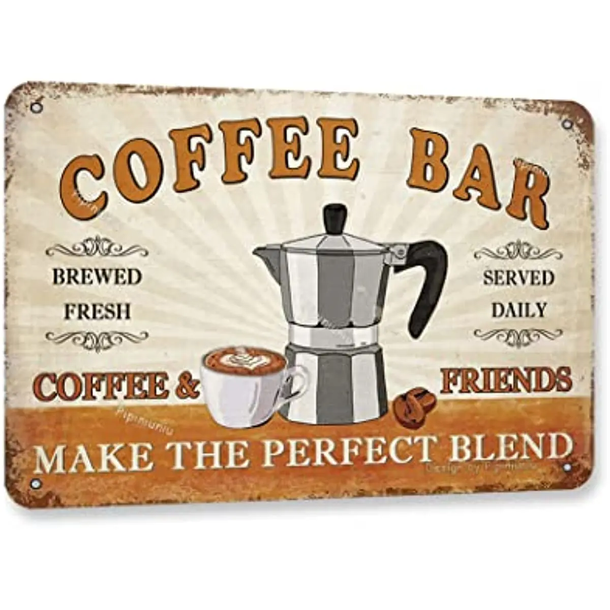 

Coffee And Friends Make The Perfect Blend Vintage Look Metal Decoration Painting Sign for Home Kitchen Farmhosue vintage