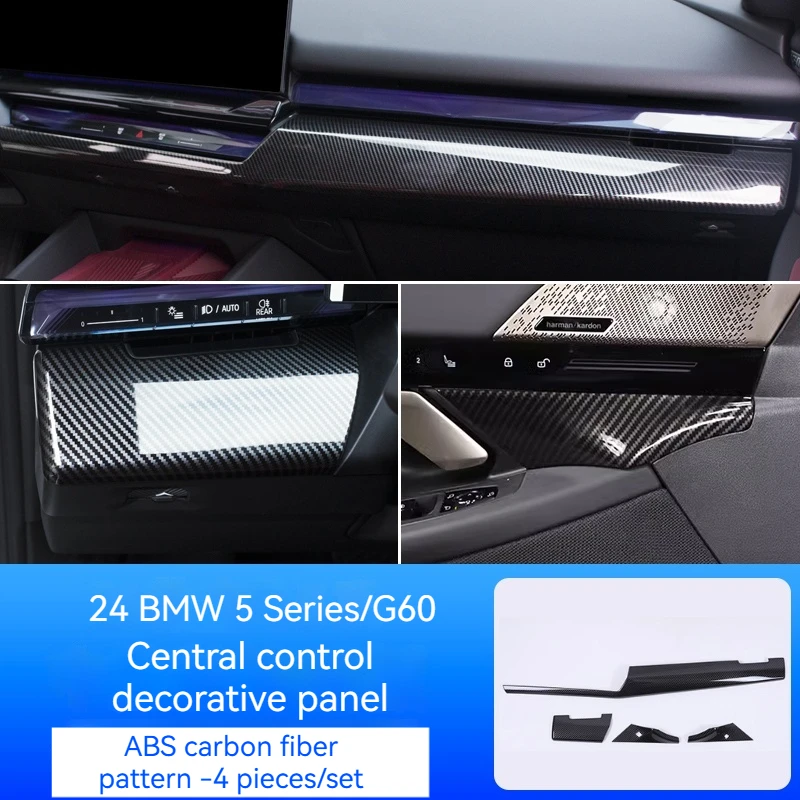 

Для BMW 5 серии G60 2024 2025 ABS углеродное волокно центральное управление вокруг отделки молдинговые наклейки аксессуары для украшения интерьера