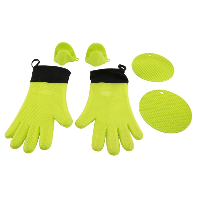 

New Honeycomb Silicone Gloves Anti-Scalding Hand Clip Placemat Set Household Microwave Oven Gloves Oven Mitts