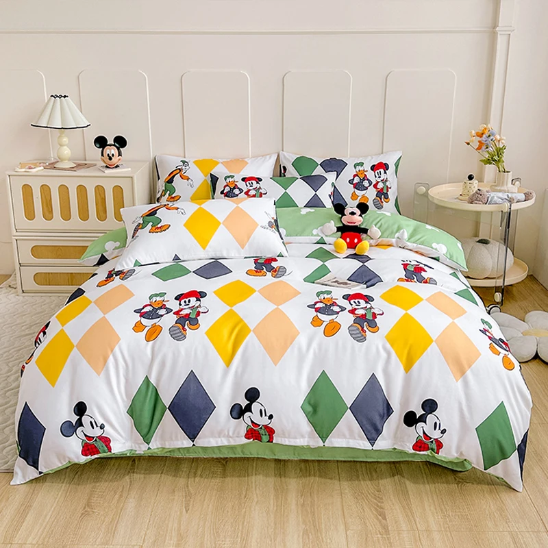 1 мультяшный милый матовый пододеяльник с диагональным рисунком для спальни