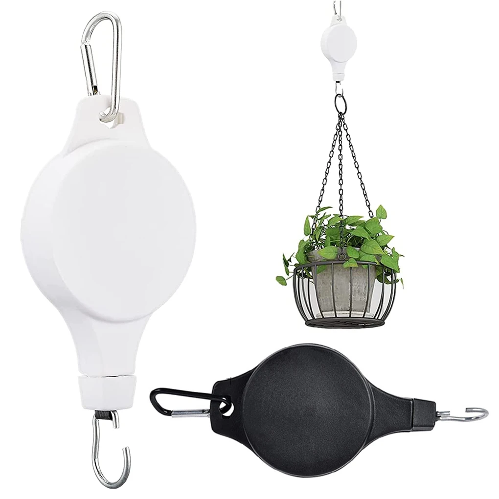 

Garden Retractable Hook 2.2-35lbs Hanger Pull Down Planter Gardening Lifting Birdcage Feeder Basin Holder Outdoor Hook