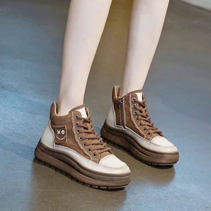 DRKANOL/женские короткие ботинки ручной работы в стиле ретро зимняя теплая обувь