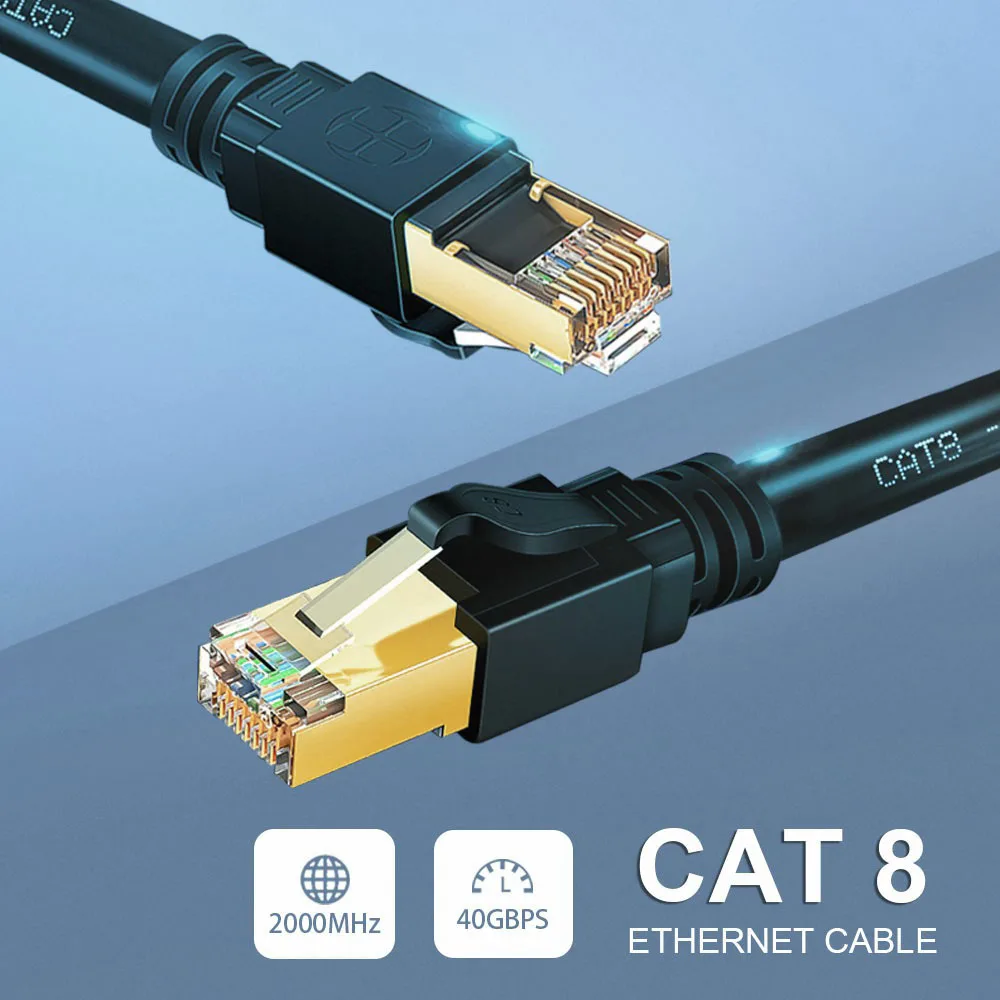 

7541 NO.2Pc RJ45 Kabel Ethernet Kat 8 10M 30M 40Gbps 2000Mhz Lan Kabel Internet Netwerk Afscherming Laptops ps 4 Router Modem