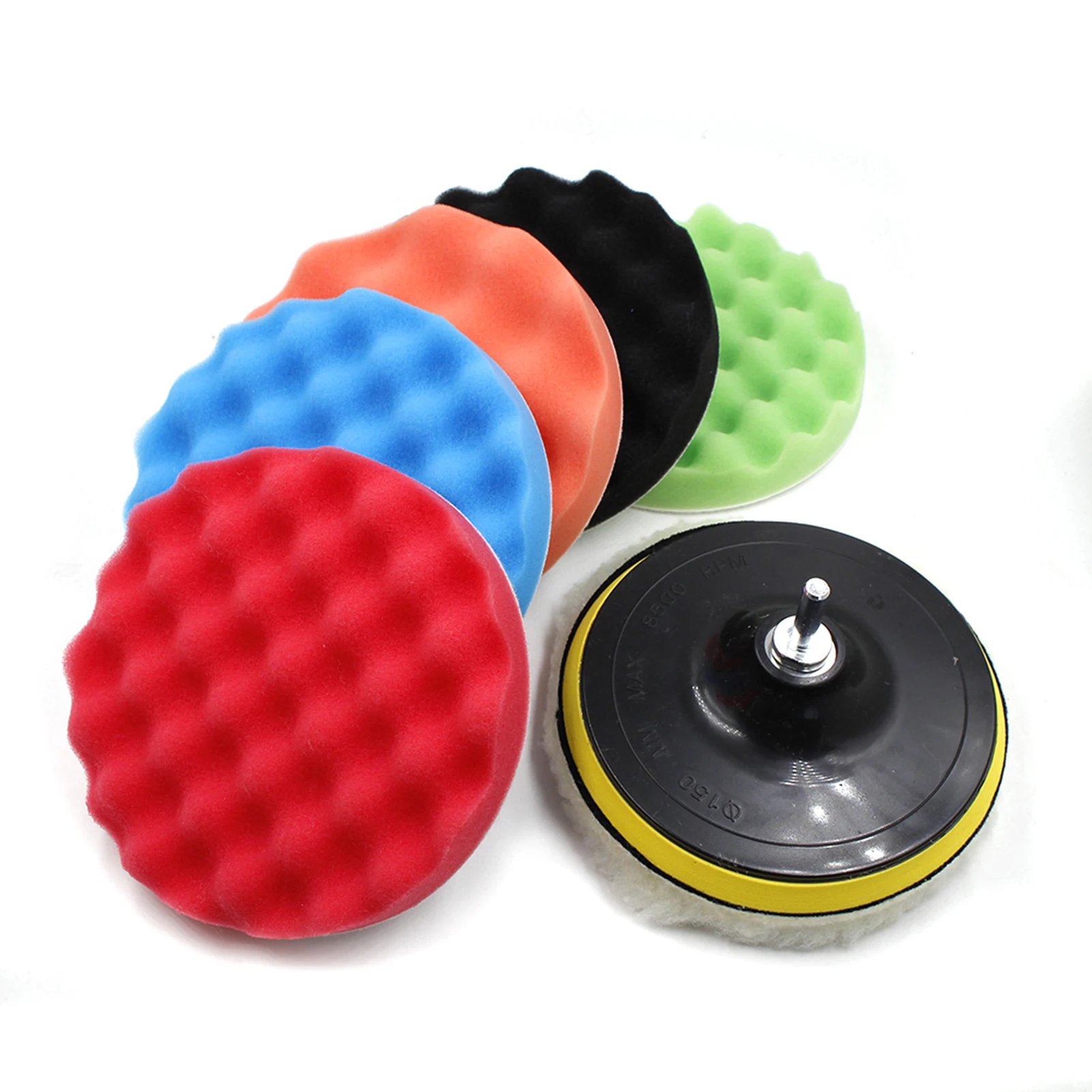 

8 Pcs Car Foam Drill Polishing Pad Kit Buffing Pads Sponge Set Drill Power Tool Headlight Wheel Polisher Pad