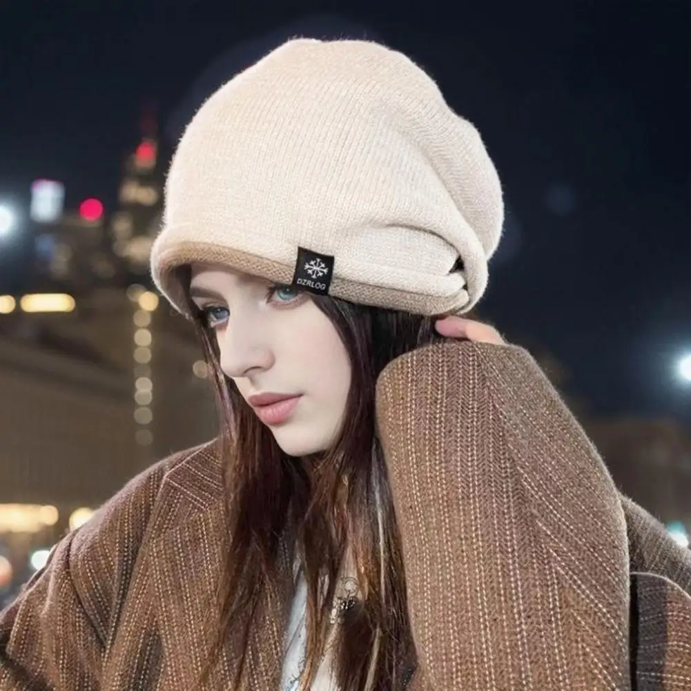 

Warm Wool Hat Cozy Stylish Women's Winter Hats Knitted Elastic Warm Beanie Caps for Cold Weather Fashion Winter Knitted Hat